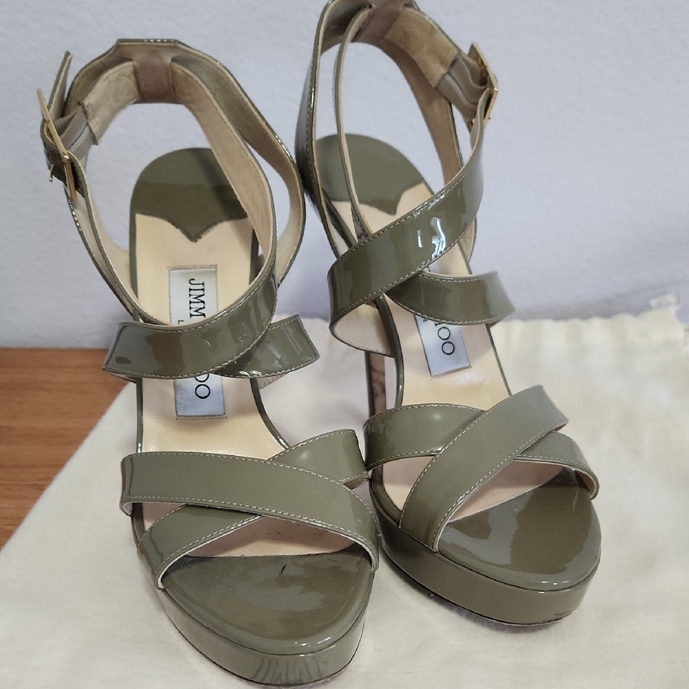 Jimmy Choo Khaki Strappy Heels
